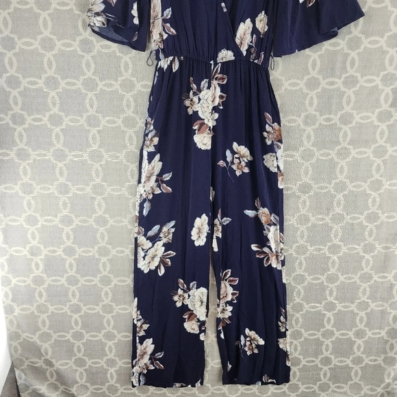 band of gypsies Floral Print Ruffle Short sleeve Jumpsuit Size S - Picture 7 of 10